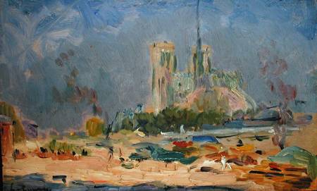 Quai de la Tournelle and Notre-Dame de Paris von Albert Lebourg