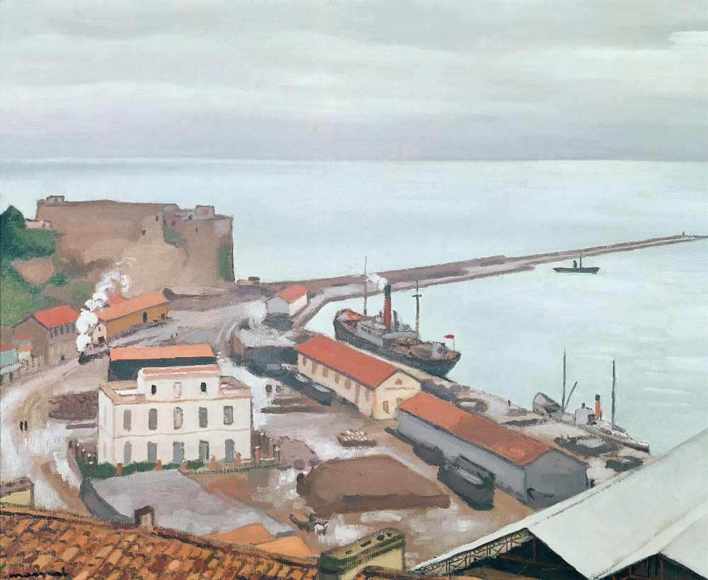 Der Hafen von Bougie in Grau Wetter von Albert Marquet