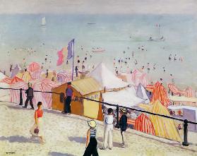 Sommer, der Strand von Sables dOlonne 1933