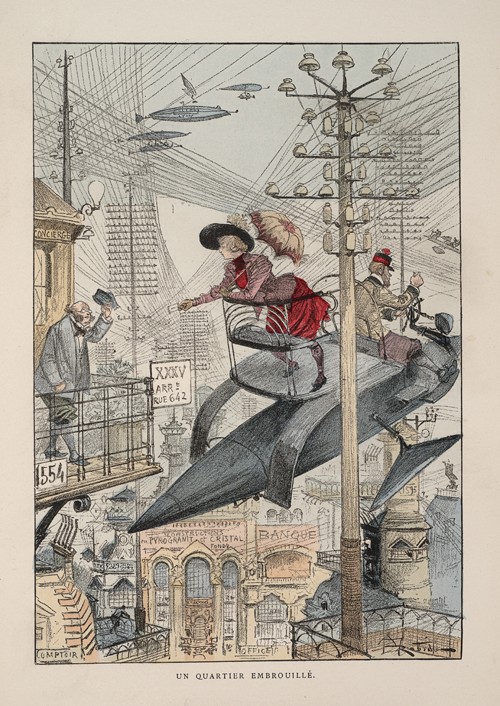 Illustration für "Le vingtième siècle: La vie électrique" von Albert Robida