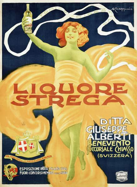 Poster advertising 'Strega' liquer 1906