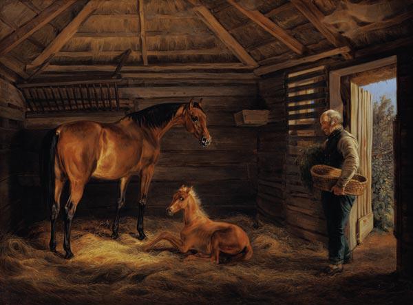 English Mare With Her Foals 1833