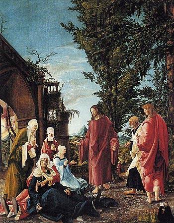 Jesus bittet seine Mutter um Erlaubnis von Albrecht Altdorfer