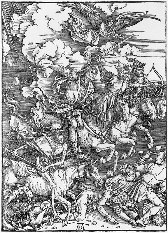 Apokalyptische Reiter (unkoloriert) von Albrecht Dürer