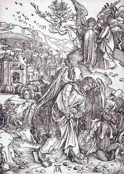 Der Engel mit dem Schlüssel zum Abgrunde von Albrecht Dürer