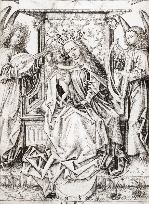 A.Dürer, Madonna w.Child & Angels /1485 von Albrecht Dürer