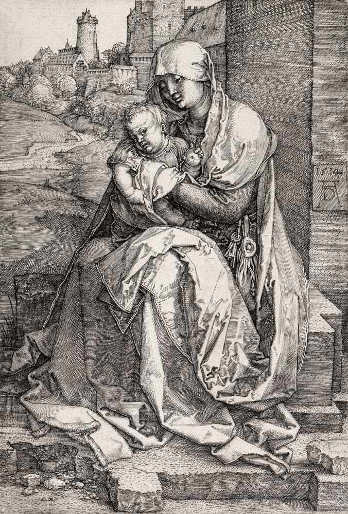 Maria mit dem Kind an der Mauer von Albrecht Dürer