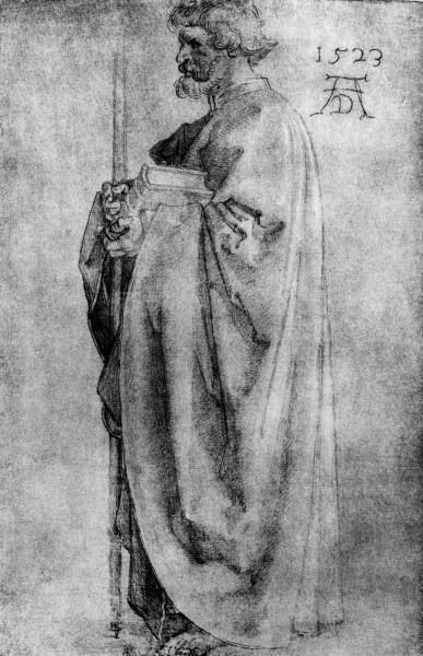 A.Dürer, Standing Apostle / Draw./ 1523 von Albrecht Dürer