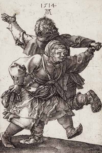Dürer / Dancing Peasant Couple / 1514 von Albrecht Dürer