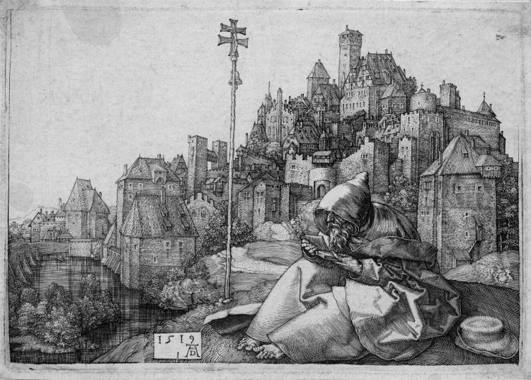 Der heilige Antonius vor der Stadt von Albrecht Dürer