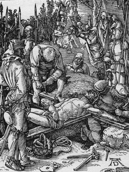 Nailing to the Cross / Dürer / c.1509 von Albrecht Dürer