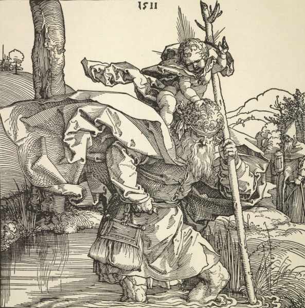 Saint Christopher / Dürer / 1511 von Albrecht Dürer