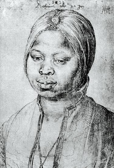 Portrait of Catherine, the Mulatta of the Portuguese Bradao, 1521 (engraving) 20th