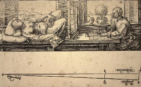 Zeichner der liegenden nackten Frau 1538