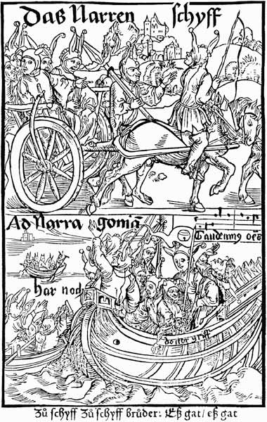 Titelseite aus dem Buch "Das Narrenschiff" von Sebastian Brant von Albrecht Dürer