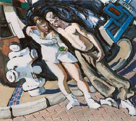 Adam and Eve, South of Market, 1994 (mixed media on linen)  1994