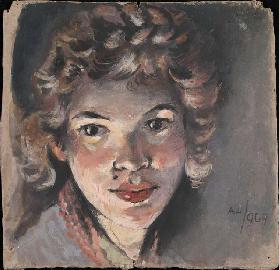 Porträt von Malerin Nadeschda Psischtschewa (1881-1913) 1907