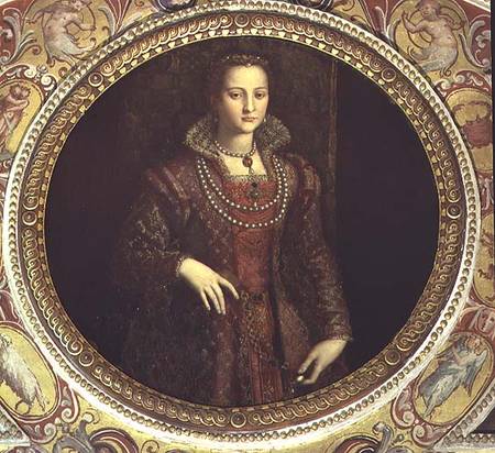 Portrait of Eleonora di Toledo, wife of Cosimo I de' Medici (1519-74) from the Studiolo di Francesco von Alessandro Allori