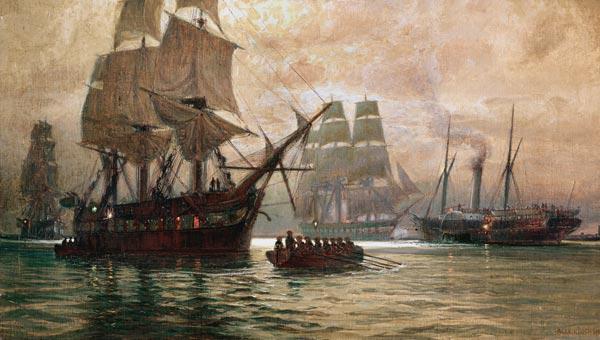 Österreichische Schiffe bei der Belagerung von Venedig 1849