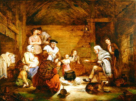 In the Crofter's Home, 1868 (oil on canvas) von Alexander Leggett