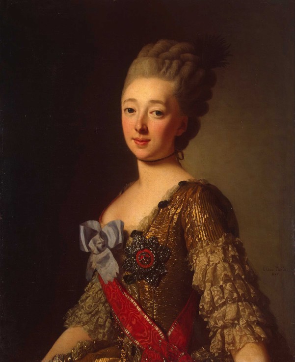 Porträt der Großfürstin Natalia Alexejewna von Russland (1755-1776), Prinzessin Wilhelmine Luise von von Alexander Roslin