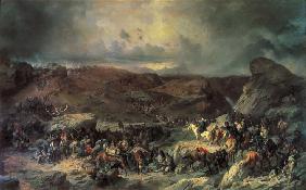 Die Armee von Alexander Suworow überquert Sankt Gotthard Pass im September 1799