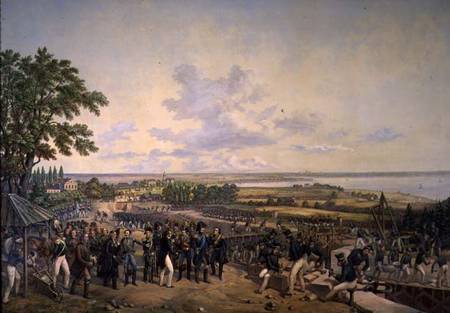 King Carl XIV Johan (1763-1844) of Sweden Visiting the Canal Locks at Berg in 1819 von Alexander Wetterling