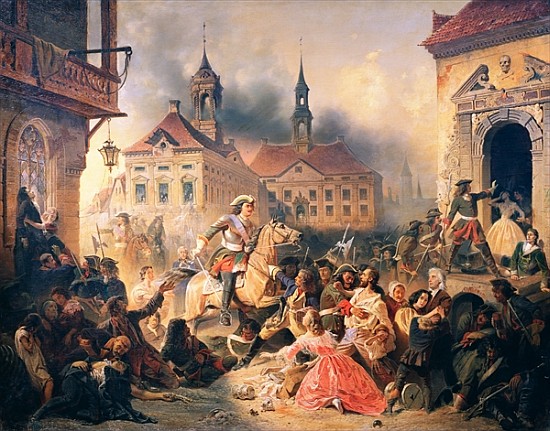 Peter the Great conquers Narva in 1704 von Alexander Ivanovich Sauerweid