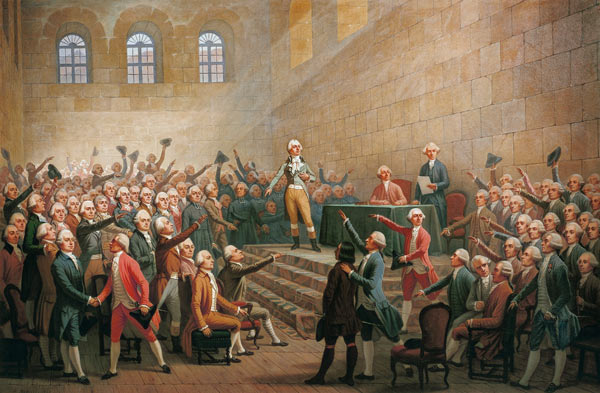 Assembly of the Three Orders of the Dauphin, received at Vizille Castle by Claude Perier (1742-1801) von Alexandre Debelle