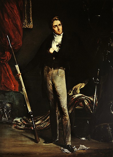 Portrait of a young revolutionary during the French Revolution of 1830 (oil on cardboard) von Alexandre Marie Colin