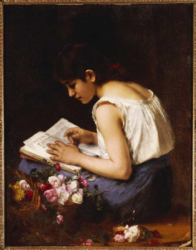Lesendes Mädchen. von Alexei Alexevich Harlamoff