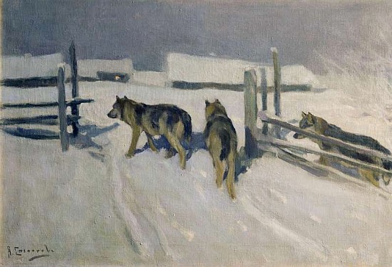 Wolfs, Winter Night, c.1910 von Alexei Steipanovitch Stepanov
