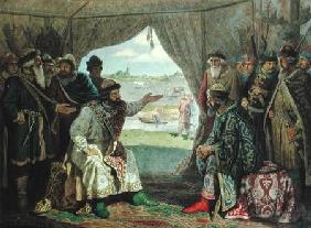 The Convention of Princes with Grand Duke Vladimir Monomakh II (1053-1125) at Dolob in 1103 1880  on