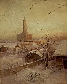 Der Schukarew-Turm in Moskau im Winter 1872