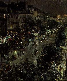 Der Boulevard des Italiens in Paris bei Nacht. 1908