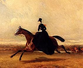 Königin Victoria zu Pferde von Alfred Dedreux