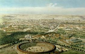 Aerial View of Madrid from the Plaza de Toros 1854