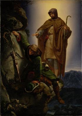 Der Schutzengel rettet Kaiser Maximilian aus der Martinswand