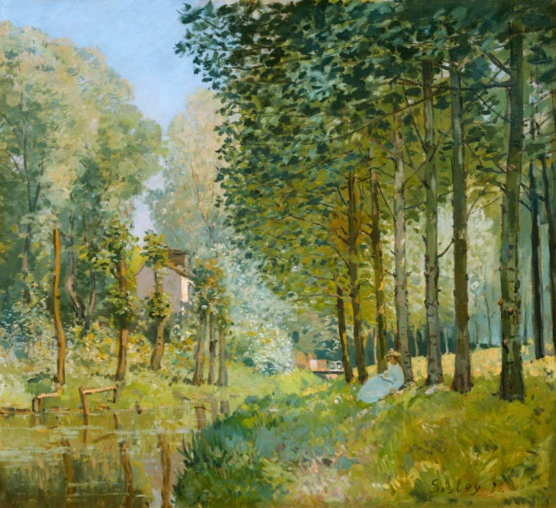 The Rest along the Stream. Edge of the Wood von Alfred Sisley