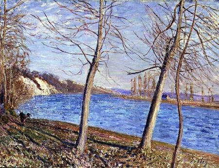 The Banks of the River at Veneux von Alfred Sisley