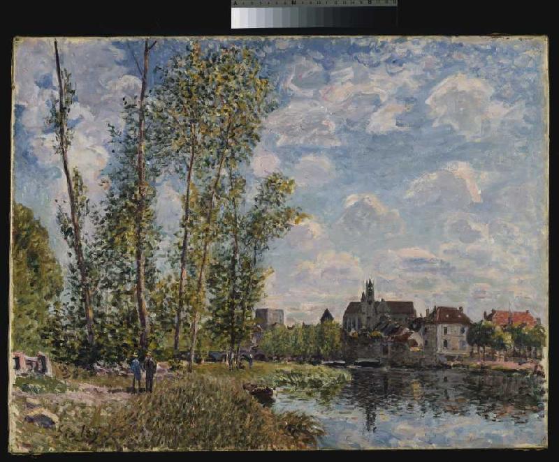 Moret, Blick auf dem Fluss Loing an einem Nachmittag im Mai. von Alfred Sisley