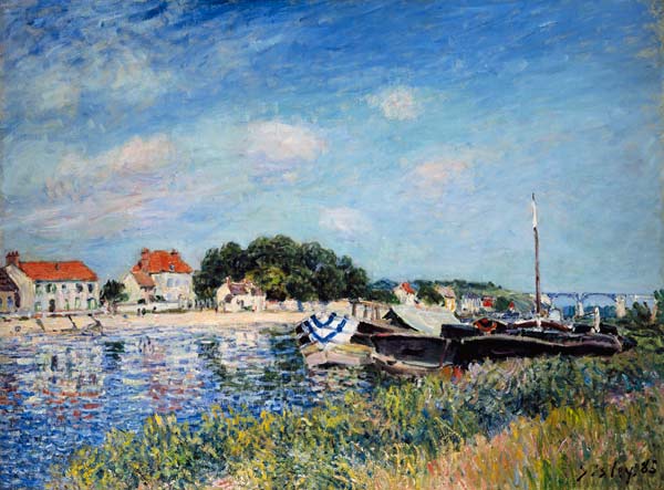 Am Ufer des Flusses Loing in Saint Mammès. von Alfred Sisley