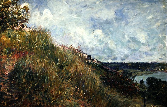 The Seine, view of the slopes of By von Alfred Sisley