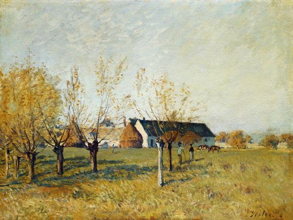 Bauernhof bei Trou d'Enfer an einem Herbstmorgen 1874