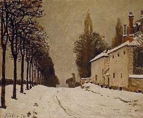 Verschneite Strasse bei Louveciennes. 1874