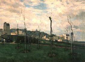 View of Montmartre from the Cite des Fleurs, Les Batignolles 1869