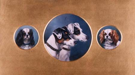 Fox Terriers and King Charles Spaniels von Alfred Wheeler