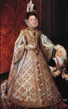The Infanta Isabel Clara Eugenia (1566-1633) with the Dwarf, Magdalena Ruiz c.1580