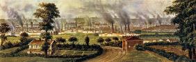 Leeds from Rope Hill, c.1840 (colour litho) 1856