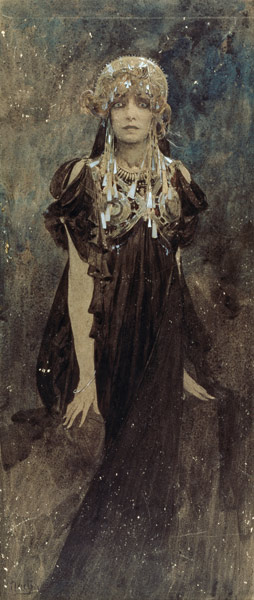 Bernhardt, Sarah  franz.Schauspielerin Paris 22.10.1844 - ebd. 26.3.1923.  ''Sarah Bernhardt in der  von Alphonse Mucha